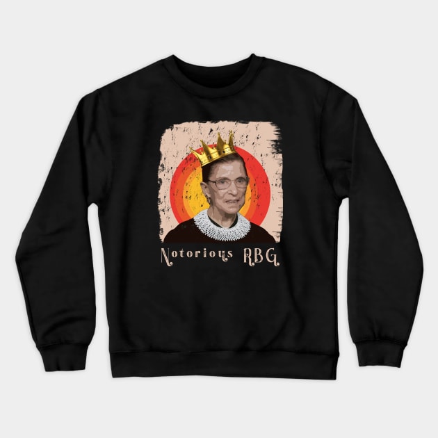 Retro Vintage Notorious RBG Feminist for Ruth Bader Ginsburg Crewneck Sweatshirt by MasliankaStepan